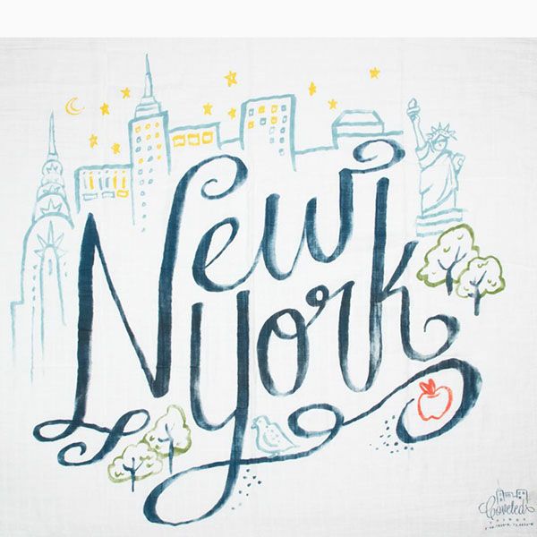 【SALE／40%OFF】オーガニックコットン モスリンスワドルScarf New York