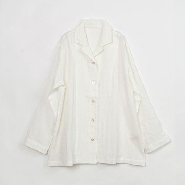 オーガニックコットン＆リネン さらさらパジャマ ホワイト M