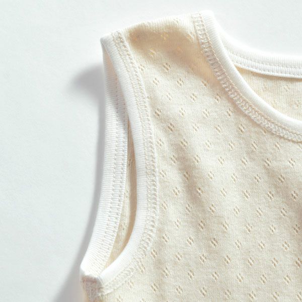 オーガニックコットン ベビーメッシュタンクトップ ナチュラル 80-90