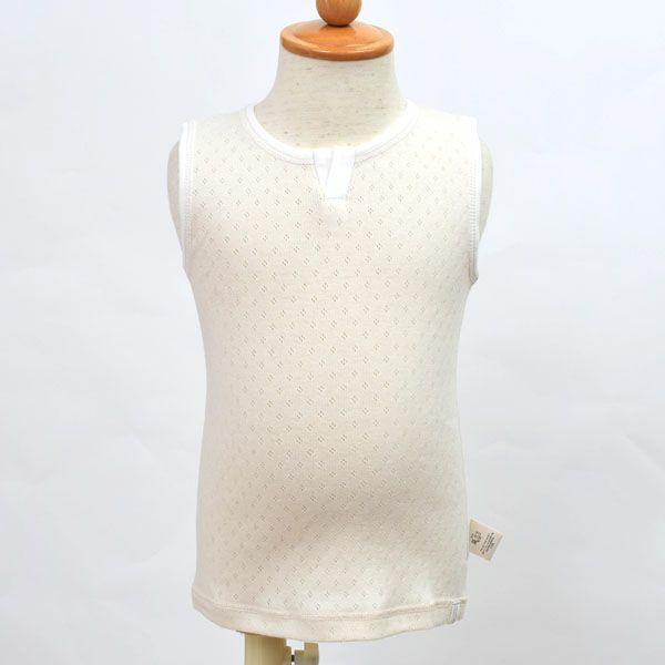 オーガニックコットン ベビーメッシュタンクトップ ナチュラル 80-90