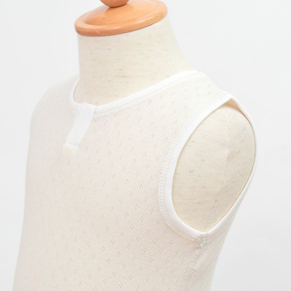 オーガニックコットン ベビーメッシュタンクトップ ナチュラル 80-90