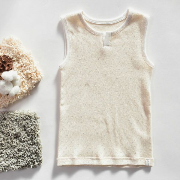 オーガニックコットン ベビーメッシュタンクトップ ナチュラル 80-90