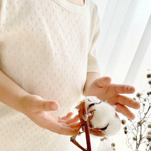 オーガニックコットン 女児エリゼ半袖シャツ