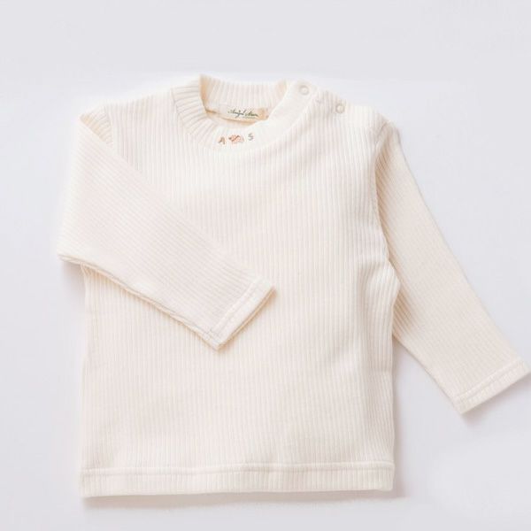 オーガニックコットン ベビーやわらかリブTシャツ(長袖)