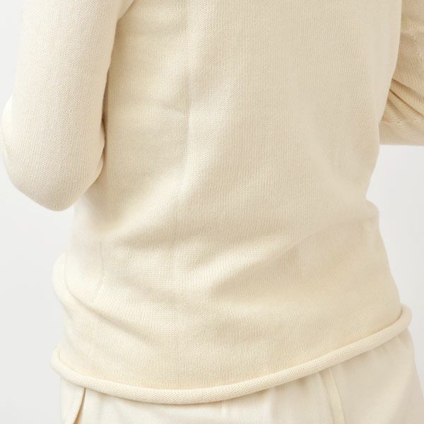 オーガニックコットン 無縫製ボートネックセーター