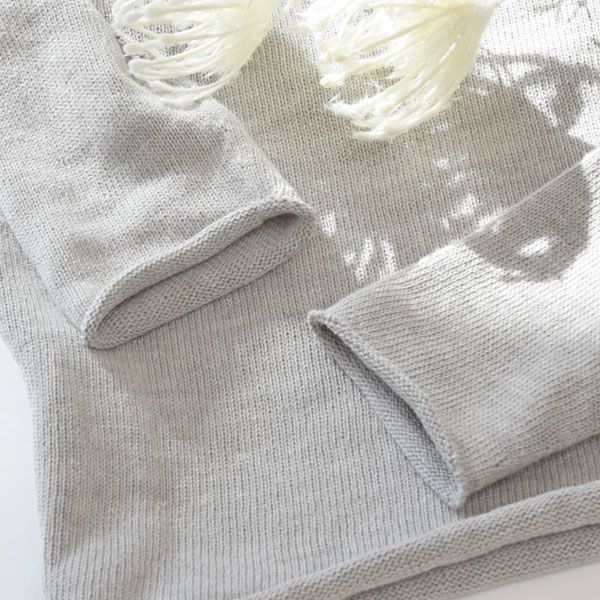 オーガニックコットン 無縫製ボートネックセーター