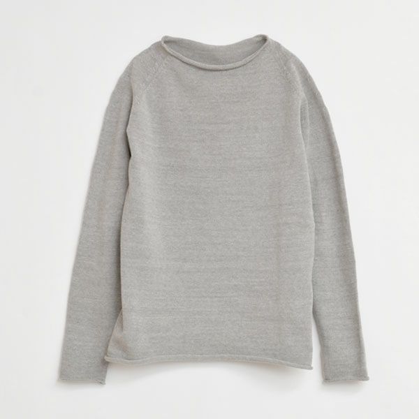 オーガニックコットン 無縫製ボートネックセーター