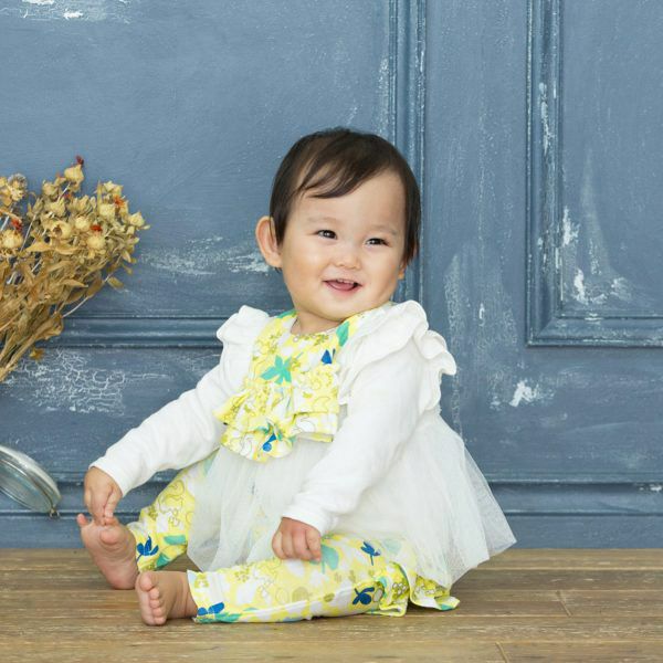 【SALE／20%OFF】 オーガニックコットン 出産祝い 女の子ロングパンツセット 幸せの小道 70-80