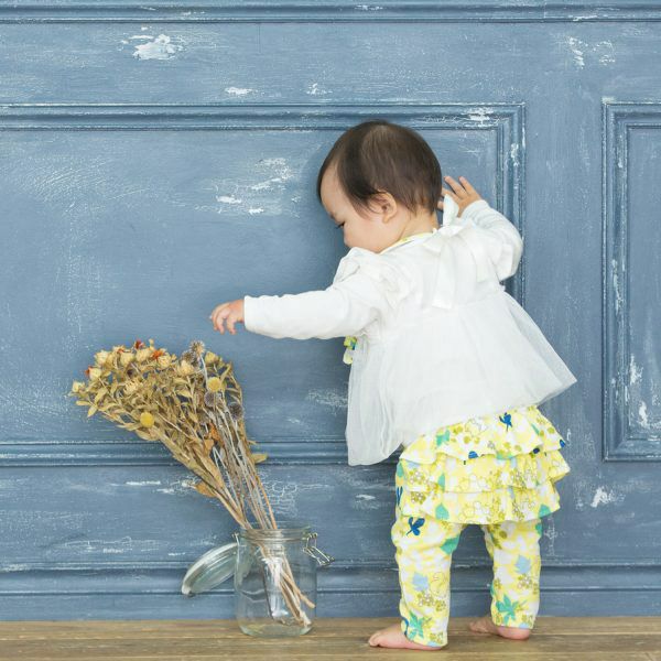 【SALE／20%OFF】 オーガニックコットン 出産祝い 女の子ロングパンツセット 幸せの小道 70-80