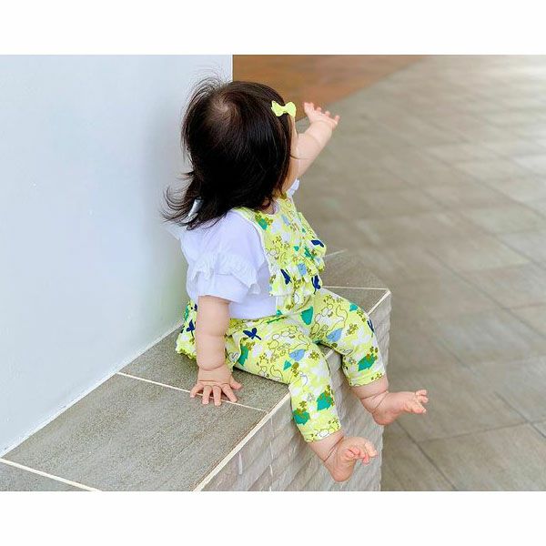 【SALE／20%OFF】 オーガニックコットン 出産祝い 女の子ロングパンツセット 幸せの小道 70-80