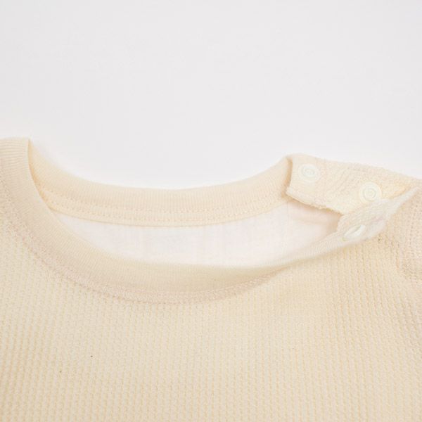 オーガニックコットン ベビー ワッフル長袖パジャマ 80-90