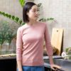オーガニックコットン ベーシック ボートネックトップ（7分袖）