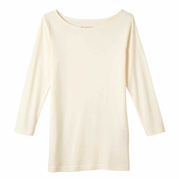 オーガニックコットン ベーシック ボートネックトップ（7分袖）