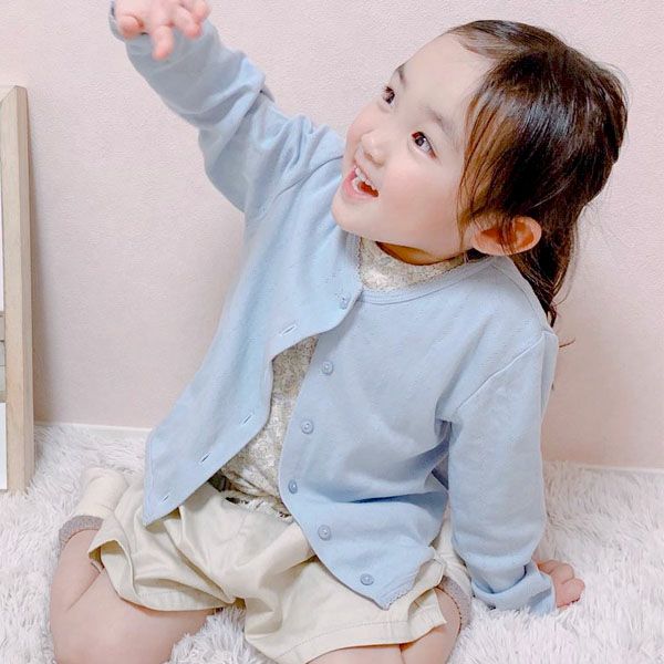 オーガニックコットン キッズポインテルカーディガン（長袖）