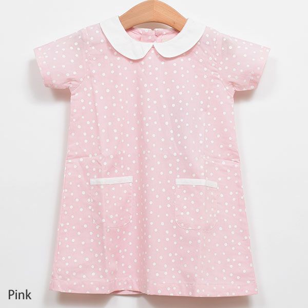 オーガニックコットン ベビーえり付きワンピースSpots（半袖）