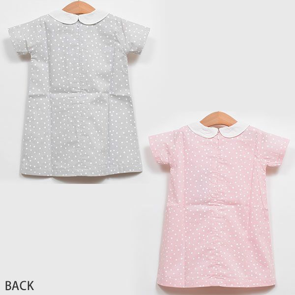 オーガニックコットン ベビーえり付きワンピースSpots（半袖）