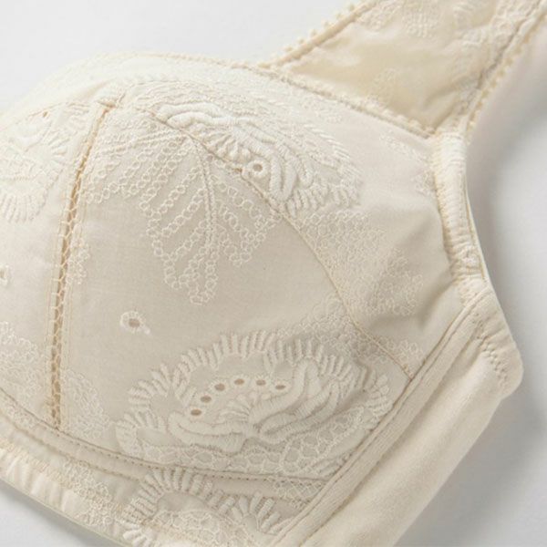 オーガニックコットン ハッピーエンブロイダリーレースブラ