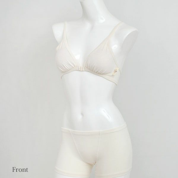 オーガニックコットン ベア天フロントホックブラ