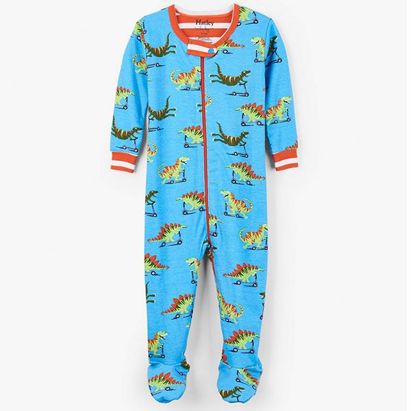 【SALE／40%OFF】オーガニックコットン ベビー足つきカバーオール Scooting Dinos