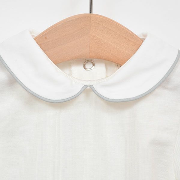 【SALE／30%OFF】オーガニックコットン＆リヨセル ベビー襟付きロンパース(半袖)
