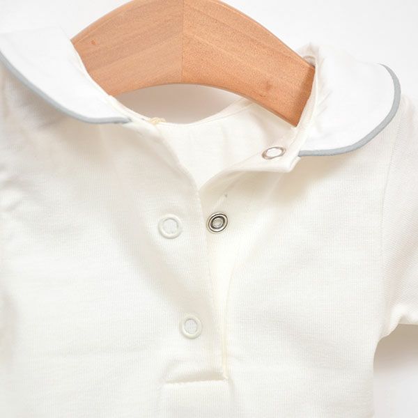 【SALE／30%OFF】オーガニックコットン＆リヨセル ベビー襟付きロンパース(半袖)
