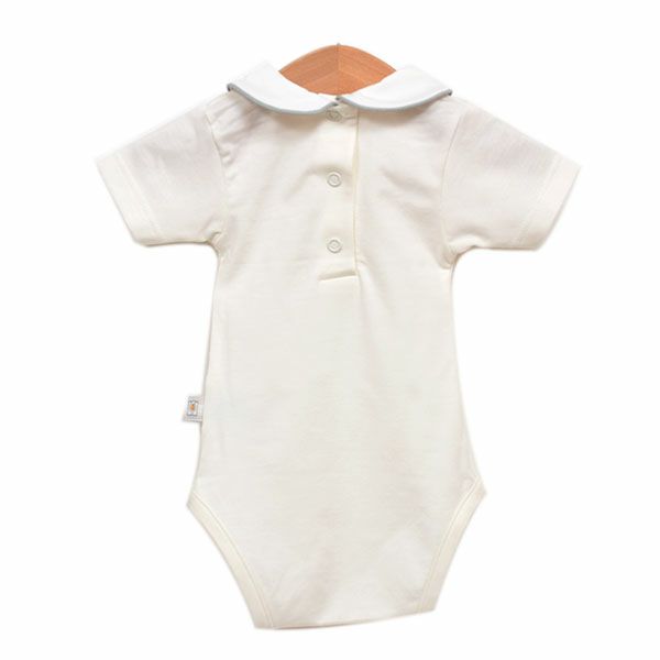 【SALE／30%OFF】オーガニックコットン＆リヨセル ベビー襟付きロンパース(半袖)