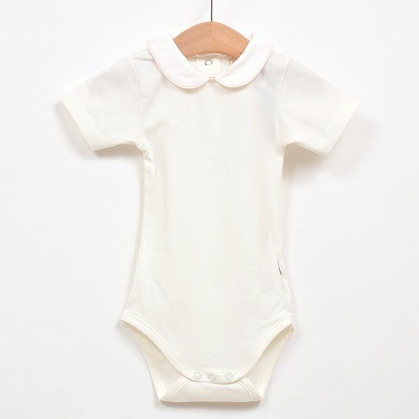 【SALE／30%OFF】オーガニックコットン＆リヨセル ベビー襟付きロンパース(半袖)