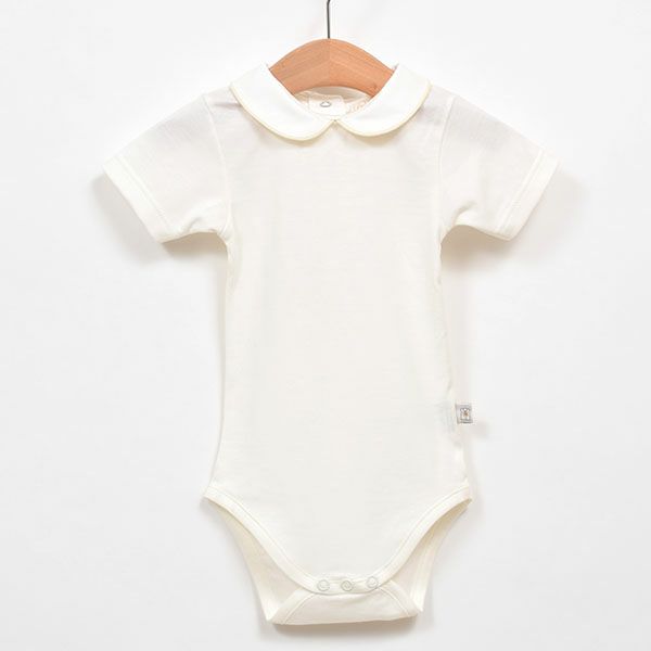 【SALE／30%OFF】オーガニックコットン＆リヨセル ベビー襟付きロンパース(半袖)