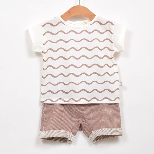 【SALE／30%OFF】オーガニックコットン ベビーTシャツ Onde(半袖)