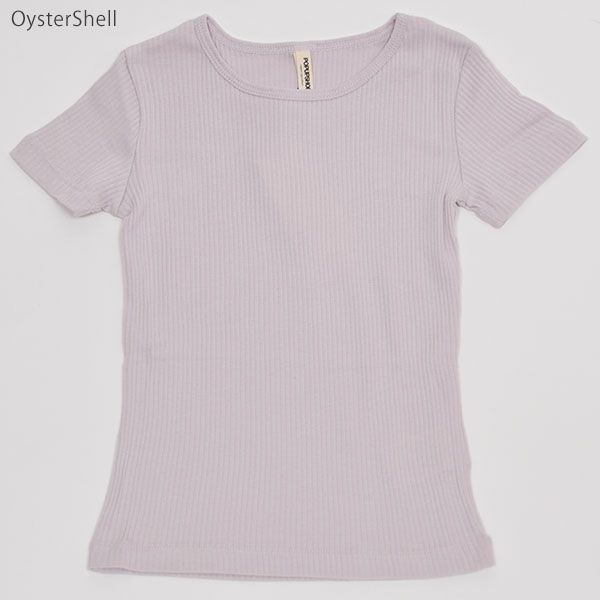 【SALE／30%OFF】オーガニックコットン キッズ リブクルーネックＴ（半袖）