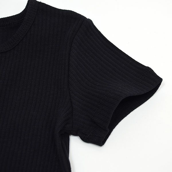 【SALE／30%OFF】オーガニックコットン キッズ リブクルーネックＴ（半袖）