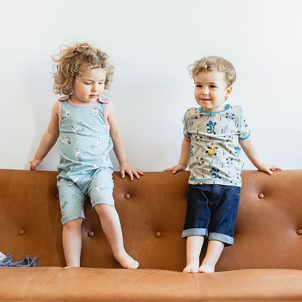 【SALE／30%OFF】オーガニックコットン キッズデニムハーフパンツ