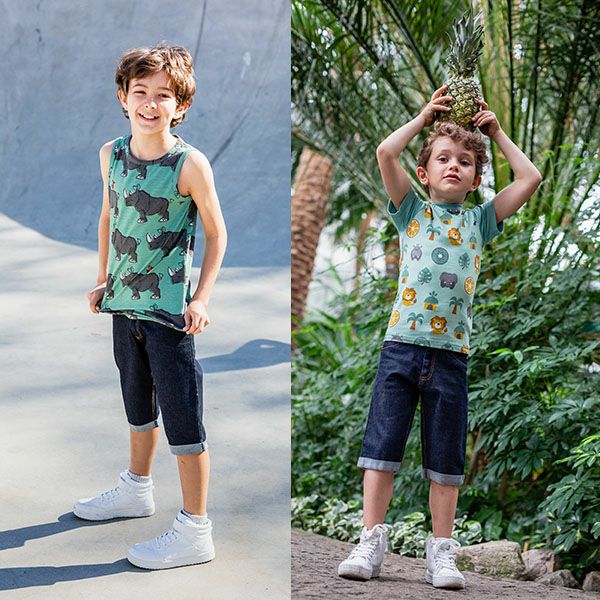 【SALE／30%OFF】オーガニックコットン キッズデニムハーフパンツ