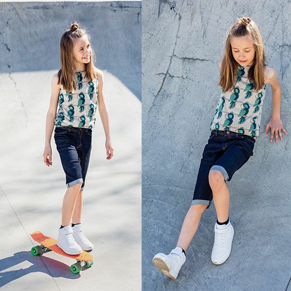 【SALE／30%OFF】オーガニックコットン キッズデニムハーフパンツ