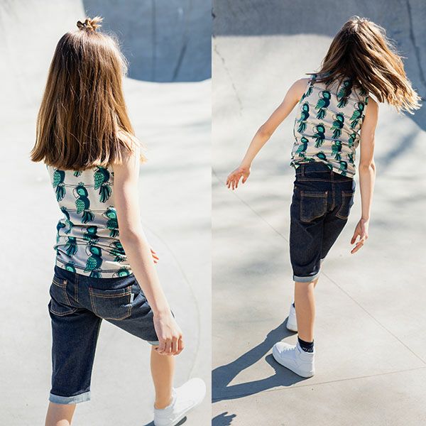 【SALE／30%OFF】オーガニックコットン キッズデニムハーフパンツ