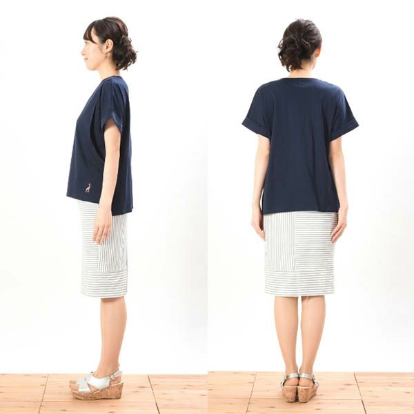 オーガニックコットン 授乳服（サイドスリットタイプ）Vネックシャツ プレーリー