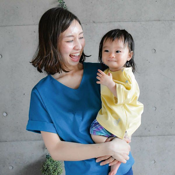 オーガニックコットン 授乳服（サイドスリットタイプ）Vネックシャツ プレーリー