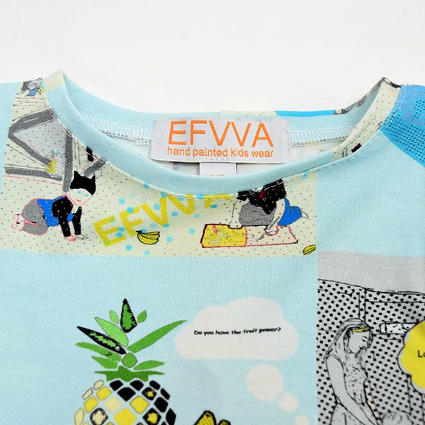 【SALE／80%OFF】オーガニックコットン ベビー チュールチュニック COMIC Blue 9-18m