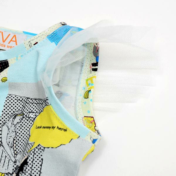 【SALE／80%OFF】オーガニックコットン ベビー チュールチュニック COMIC Blue 9-18m