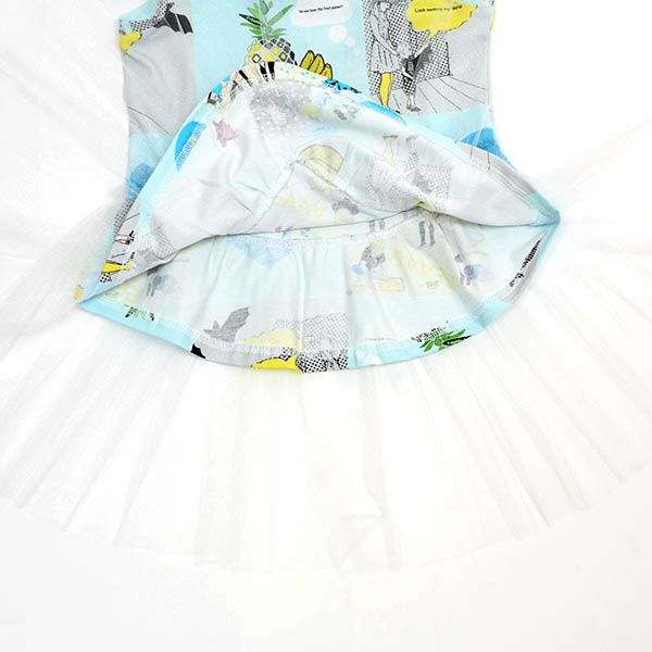 【SALE／80%OFF】オーガニックコットン ベビー チュールチュニック COMIC Blue 9-18m