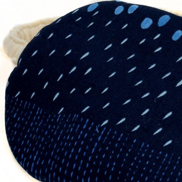 オーガニックコットン ビッグアイマスク ネイビー レイン