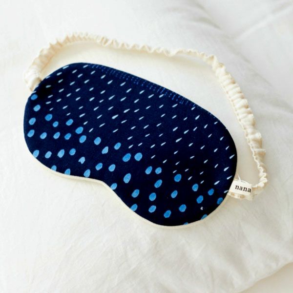 オーガニックコットン ビッグアイマスク ネイビー レイン