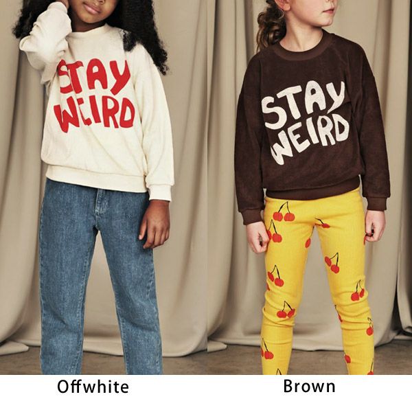 【SALE／40%OFF】オーガニックコットン キッズテリースウェット Stay weird (長袖)