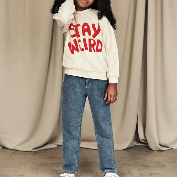 【SALE／40%OFF】オーガニックコットン キッズテリースウェット Stay weird (長袖)