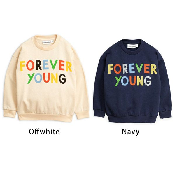 【SALE／40%OFF】オーガニックコットン キッズ裏起毛スウェット Forever young (長袖)