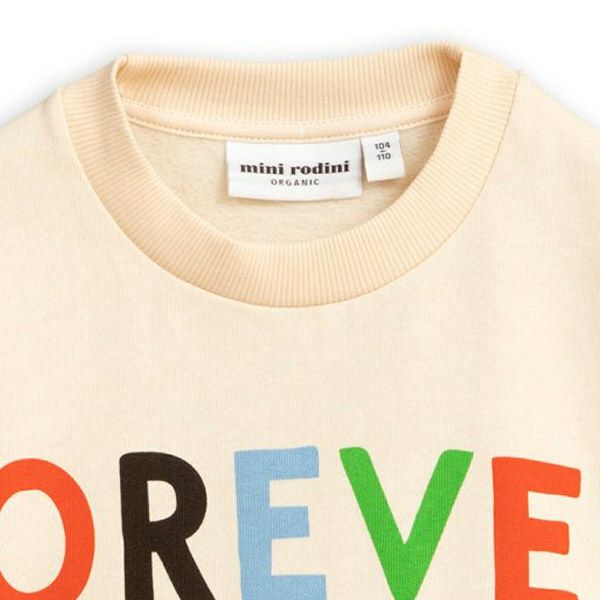 【SALE／40%OFF】オーガニックコットン キッズ裏起毛スウェット Forever young (長袖)