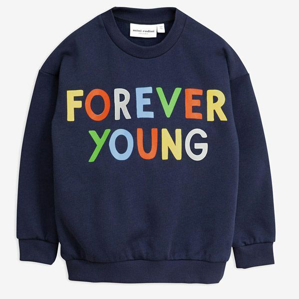 【SALE／40%OFF】オーガニックコットン キッズ裏起毛スウェット Forever young (長袖)