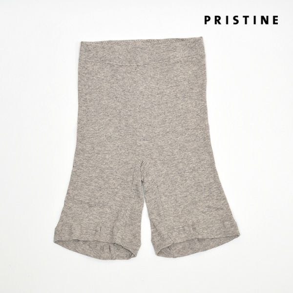 オーガニックコットン&ヤク テレコ3分丈ボトム グレー M