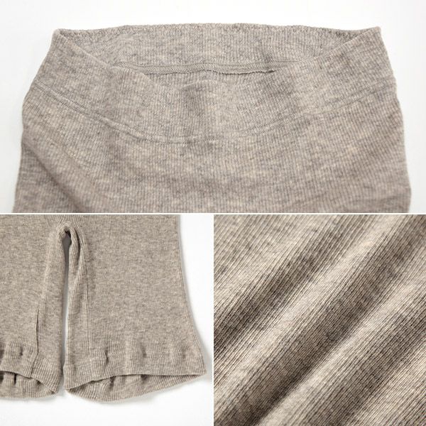オーガニックコットン&ヤク テレコ3分丈ボトム グレー M