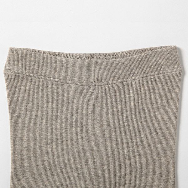 オーガニックコットン&ヤク テレコ3分丈ボトム グレー M